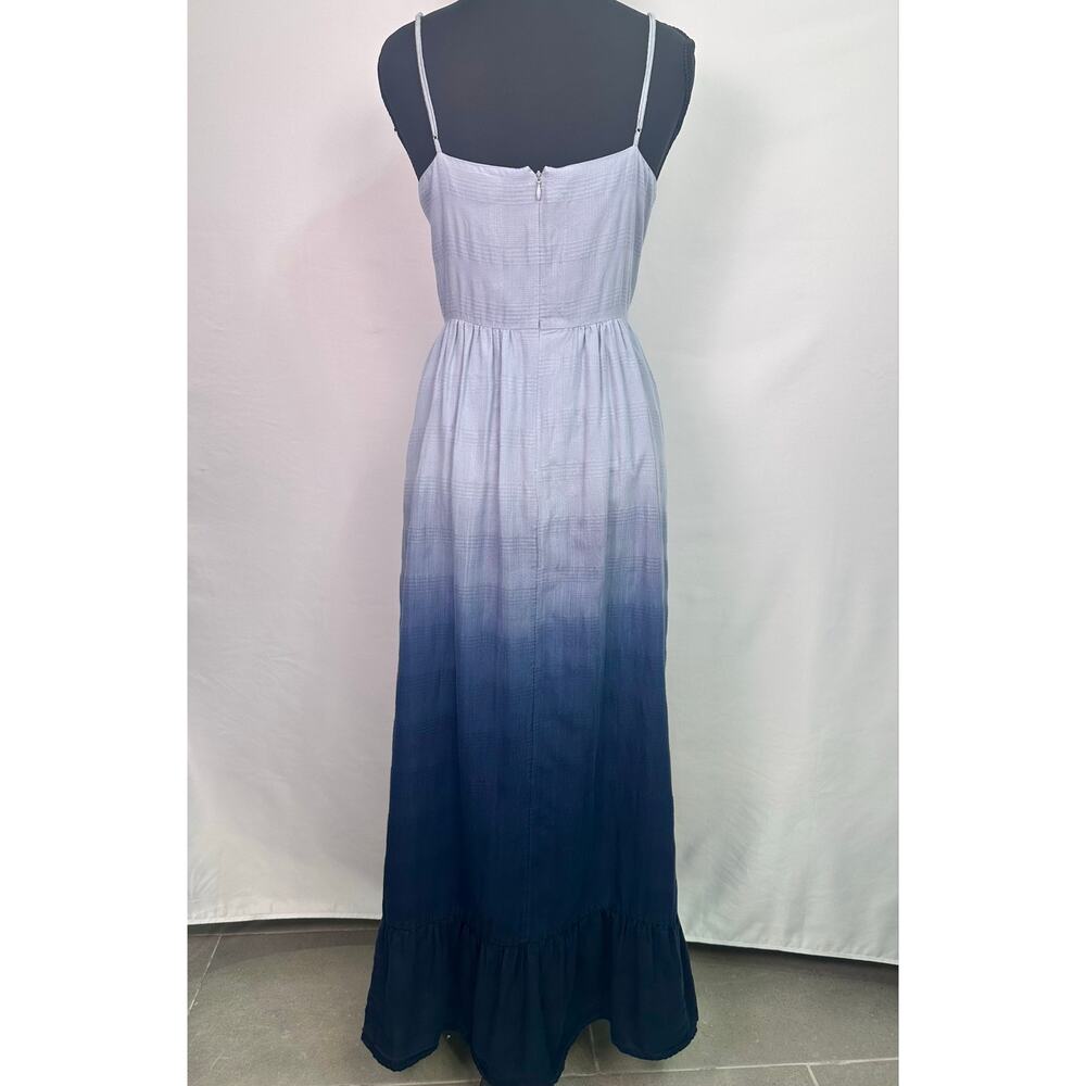 Madewell Blue Ombre Dip Dye Pintuck Cami Ruffle Maxi Dress Size 10 (Medium) - Picture 4 of 12